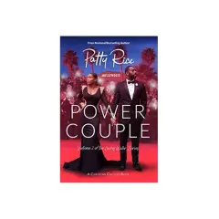Ett elegant power couple håller varandra i handen framför Hollywood-skylten. Boken "Power Couple" av Patty Rice.
