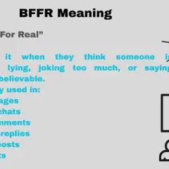 BFFR betyder "Be F*cking For Real". Används när någon överdriver, ljuger eller säger något otroligt.