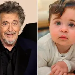 Al Pacino och ett sött al pacino barn med stora ögon.