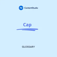 En bild med texten "Cap" och "GLOSSARY". "Cap" betyder slang för lögn eller överdrift.