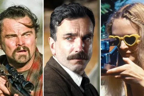 Leonardo DiCaprio med gevär, Daniel Day-Lewis med mustasch och en ung kvinna med hjärtformade solglasögon – scener från Paul Thomas Andersons filmer.