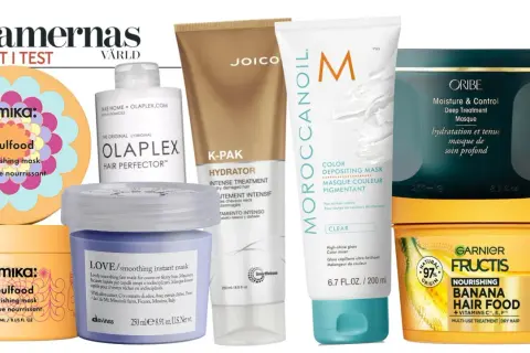 Här är en samling hårmasker för hemmabruk, inklusive märken som Amika, Olaplex, Joico, Moroccanoil, Oribe och Garnier Fructis.