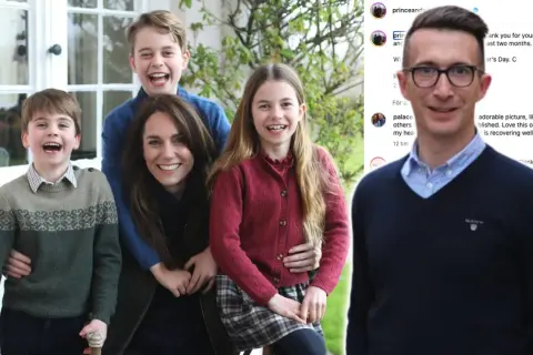 Kungahuset nya bilder: Prins William, Kate Middleton och deras barn George, Charlotte och Louis skrattar glatt utomhus.