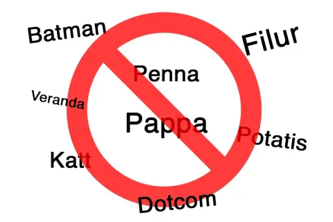 Förbjudna namn som Batman, Pappa, Penna, Filur, Veranda, Katt, Potatis och Dotcom. Kanske några av Sveriges ovanligaste namn.