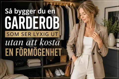 En kvinna i en beige kavaj visar hur man bygger en garderob med quiet luxury-känsla utan att det kostar en förmögenhet.