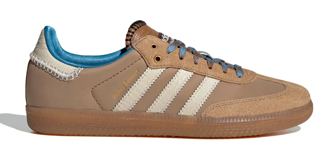 Bruna Adidas Samba-sneakers med texten 