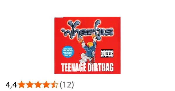 Wheatus "Teenage Dirtbag" albumomslag med en tecknad figur som sprutar eld.